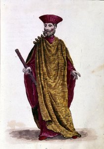 Kapitein van de Zee: Officier van de Militaire Marine van de Republiek Venetië. Aquarel en inkttekening uit het manuscript 