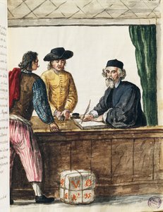 Voorname koopman, illustratie uit Geïllustreerd boek van Venetiaanse kostuums, door Jan Grevenbroeck