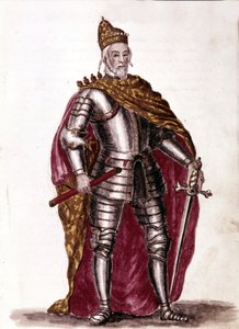 Doge Sebastiano Venier (1577 - 1578). Aquarel en inkt uit het manuscript “Customs of the Venitians” door Jan van Grevenbroeck (of Giovanni Grevembroch) (1731-1807) door Jan van Grevenbroeck