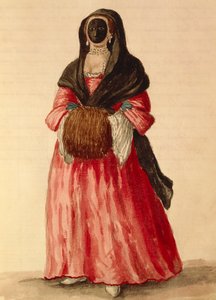 Moretta, Venetiaans masker, aquarel door Giovanni Grevembroch door Jan van Grevenbroeck