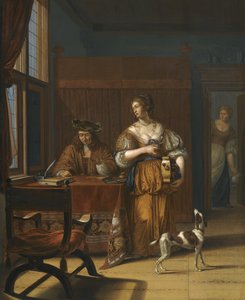 De Geldwisselaar, 1675 door Jan van Haensbergen