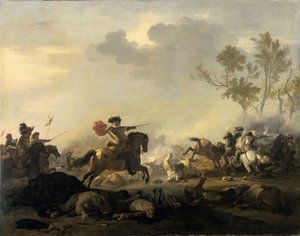 Cavalerieaanval door Jan van Huchtenburg