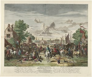 Paardenmarkt, ca. 1702 (title on object) door Jan van Huchtenburg