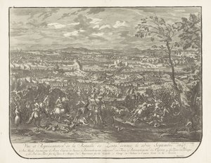 Slag bij Senta, 1697 Vuë et representation de la bataille de Zenta, donnée le 11 de Septembre 1697 door Jan van Huchtenburg