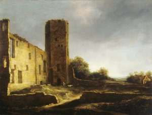 Ruins of Egmond aan den Hoef castle near Alkmaar door Jan van Kessel