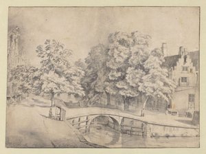 Uitzicht op de Leidsegracht in Amsterdam, gezien vanaf de Keizersgracht