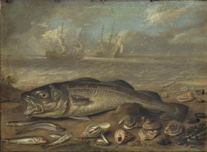 Vissen en het mariene landschap door Jan van Kessel the Elder