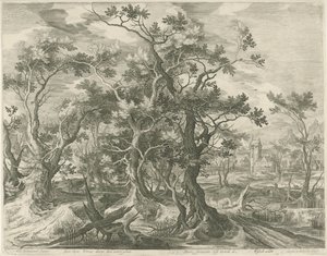 Landschap met een door een leeuw verscheurde profeet uit Juda