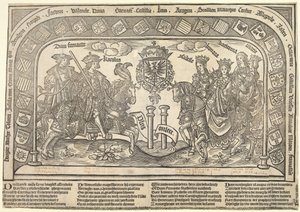 De zes kinderen van Filips de Schone: Eleonora van Castilië, Karel V, Isabella van Oostenrijk, Ferdinand I, Maria en Catharina, ca. 1523 door Jan van Nieulandt