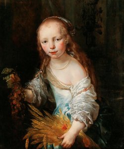 Portret van een jong meisje als Ceres door Jan van Noordt
