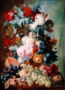 Bloemen en fruit