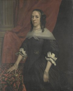 Portret van een vrouw, mogelijk Anna van Bourgondië, stichter van Slot Windenburg op Dryschor (Schouwen) en echtgenote van Adolf van Kleef door Jan van Rossum