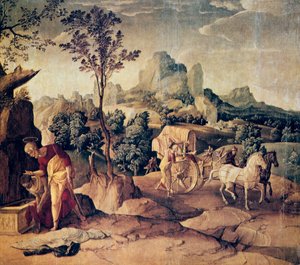De Apostel Filippus doopt de eunuch, 16e eeuw