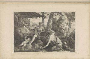 Adam en Eva na de verdrijving uit het paradijs door Jan van Troyen