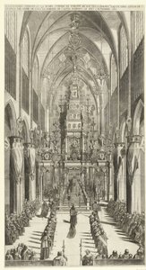 Lijkdienst voor Filips IV te Brussel, 1665 door Jan van Troyen