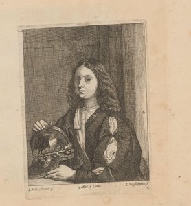 Portret van een onbekende man met baret door Jan van Troyen