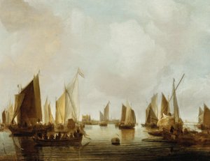 Dutch: Schepen in een riviermonding A Sea-Port