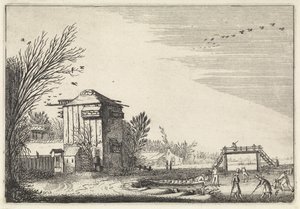 Kolfspelers op het ijs bij een duiventil (Landschappen / Amenissimae aliquot requculae)