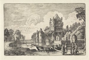 Landschap met de Amsterdamse Poort te Haarlem