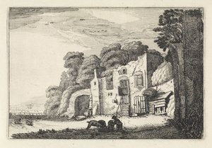 Landschap met de verloren zoon bij de varkens