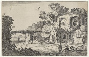 Landschap met oude burcht