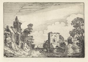 Toren en een kerk in een landschap (Amenissimae aliquot requculae, Landschappen)