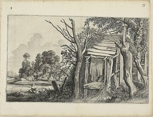Bouwvallige hut, Plaat 4 uit Landschappen