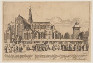 De Sint-Bavokerk in Haarlem door Jan van de Velde II