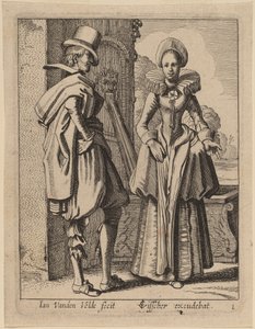 Twee Figuren in Kostuum door Jan van de Velde II