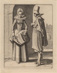 Twee Figuren in Kostuum