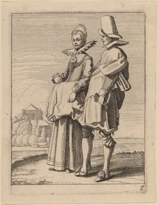 Twee figuren in kostuum