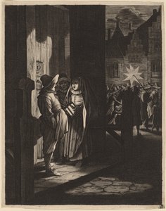 De ster van de koningen, een nachtstuk door Jan van de Velde II after Pieter Molijn