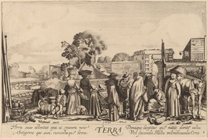 Aarde door Jan van de Velde II after Willem Buytewech