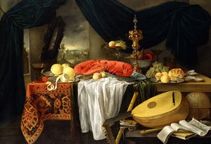 Stilleven met een Kreeft, Citroenen en een Luit, 1645