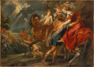 Dido en Aeneas door Jan van den Hoecke