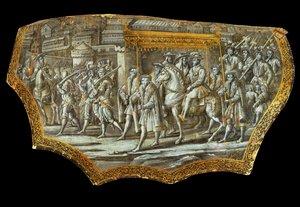 Parade schild naar Giovanni Stradanus: Intocht van Cosimo I ...