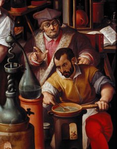 Het laboratorium van de alchemist (detail)