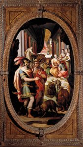 Ulysses, Mercurius en Circe. Met de metgezellen van Ulysses veranderd in varkens