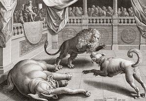 Alexander de Grote kijkt naar vechtende dieren, 16e eeuw