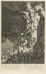 Brand op de Lauriergracht te Amsterdam, 1669 door Jan van der Heyden (attributed to)