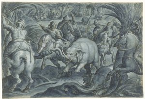 Olifantenjacht door Jan van der Straet