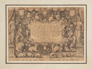 Opdrachtpagina van de set "Mediceae familiae rerum feliciter gestarum Victoria et triumphi"
