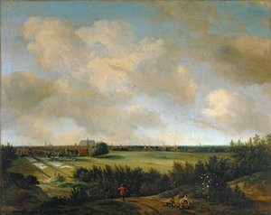 De wasvrouwen van Overveen, bij Haarlem ... door Jan van der the Elder Meer
