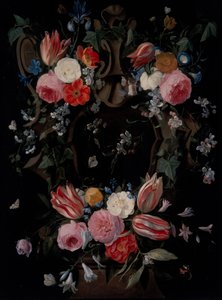 Een bloemenkrans door Jan van the Elder Kessel