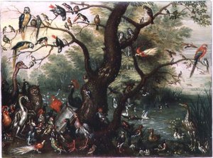 Concert van Vogels door Jan van the Elder Kessel