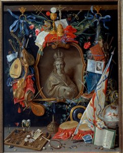 De maagd omringd door ijdelheidssymbolen door Jan van the Elder Kessel