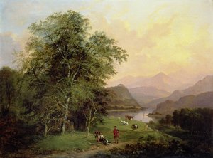 Een Highland Lochside, 1847 door Jane Nasmyth