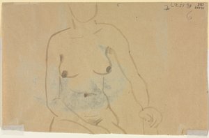 Torso van een naakte vrouw (verso) door Jane Poupelet