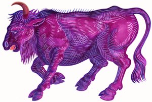 Woedende Stier Stier door Jane Tattersfield