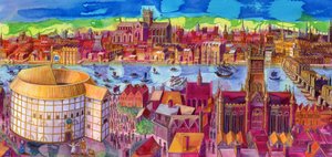 Shakespeares Globe Theatre aan de Southbank door Jane Tattersfield